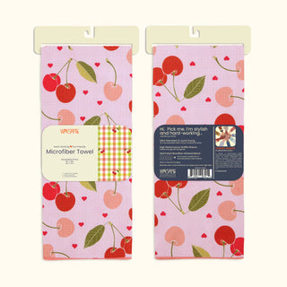 Cherry Hearts Microfiber Towel