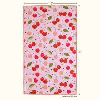 Cherry Hearts Microfiber Towel