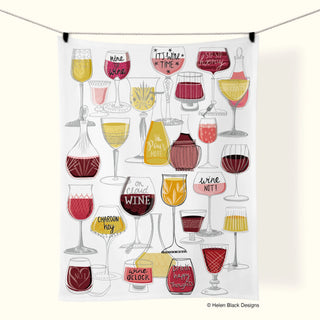 Wine Time Cotton Tea Towel