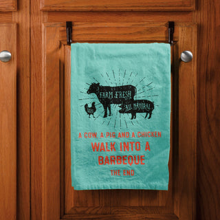Walk Into A Barbeque Kitchen Towel