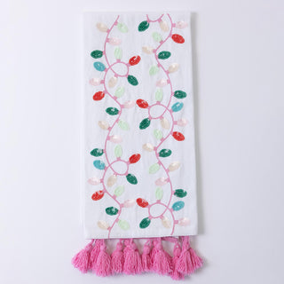 Lights Embellished Tea Towel
