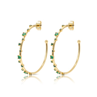 Chunky Starry Open Hoop Earrings