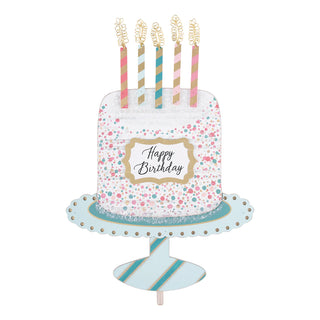 Fancy Happy Birthday Cake Sign Topper
