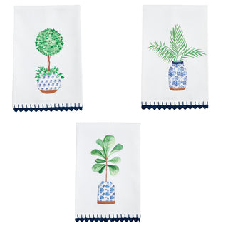 Blue Potted Plant Towel