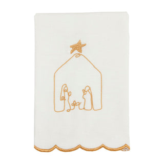 Gold Christmas Embroidery Towels