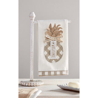 White Beaded Towel Holder