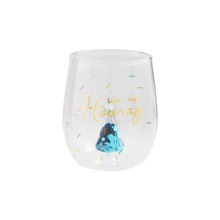 Birthday Glitter Wine Glass