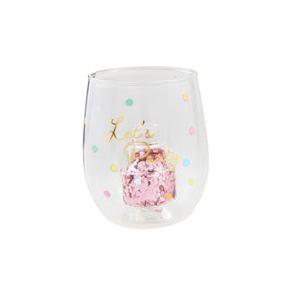 Birthday Glitter Wine Glass