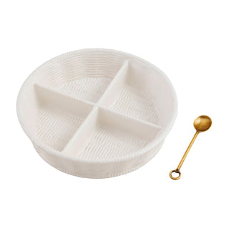 Woven Stoneware Tidbit Server Set
