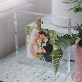 Heart & Cross Acrylic Frame