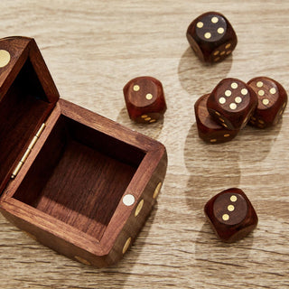 Wood Crafted Dice Box