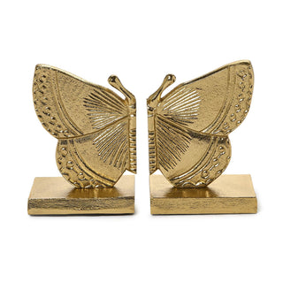 Fluttering Golden Butterfly Bookends