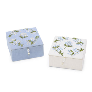Hydrangea Embroidered Jewelry Box