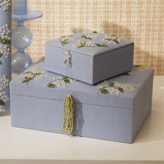 Hydrangea Embroidered Jewelry Box