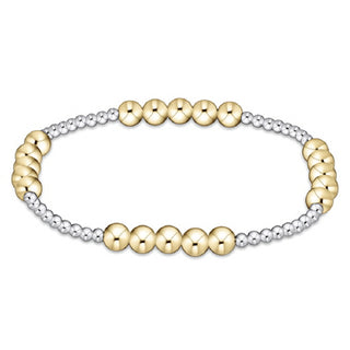 Classic Blissful Mixed Metal Pattern Bead Bracelet