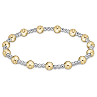 Classic Sincerity Mixed Metal Pattern Bead Bracelet