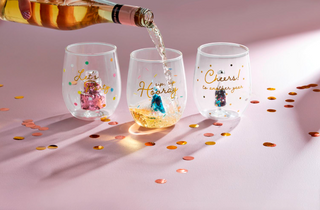 Birthday Glitter Wine Glass