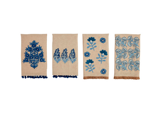 Block Print Embroidered Towels