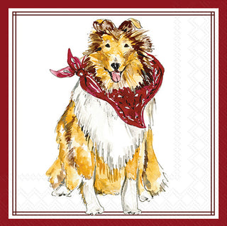 Maroon Collie Cocktail Napkins