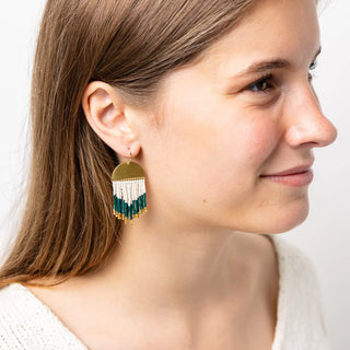 Claudia Curved Fringe Earrings