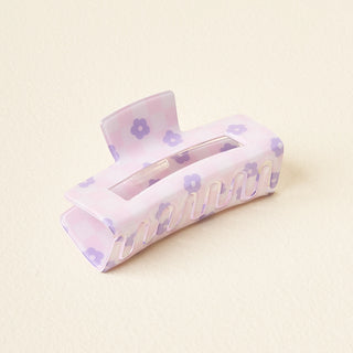 Flower Check Claw Clip