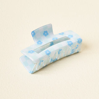 Flower Check Claw Clip