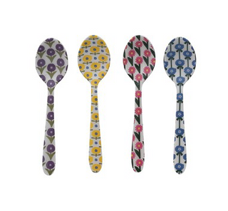 Flower Enameled Spoons