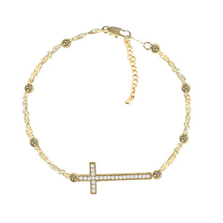 Sideways Cross Anklet