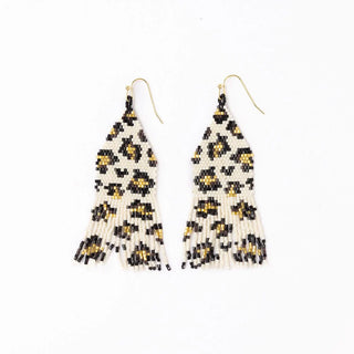 Delilah Cheetah Fringe Earrings