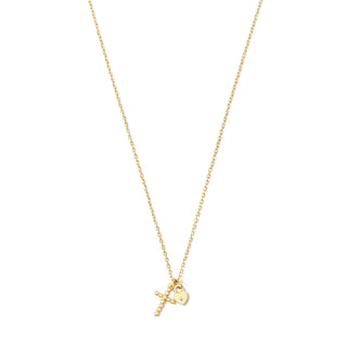 Cross and Heart Pendant Necklace