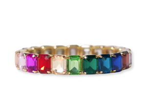 Etta Small Rectangle Stone Stretch Bracelet