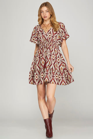 Flutter Sleeve Mini Dress