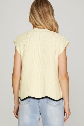 Floral Scallop Hem Sweater Top