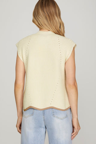 Floral Scallop Hem Sweater Top