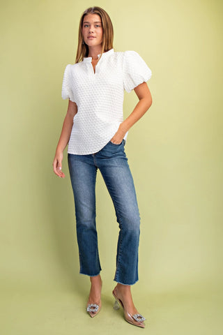 Textured Puff Sleeve Top