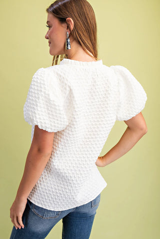 Textured Puff Sleeve Top