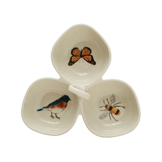 3-Section Stoneware Dish