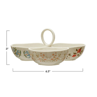 3-Section Stoneware Dish