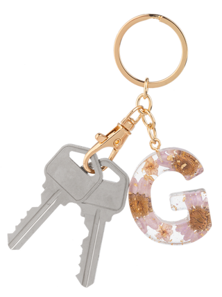 Floral Monogram Key Ring