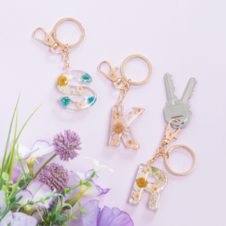 Floral Monogram Key Ring