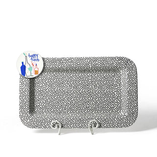 Black Small Dot Mini Entertaining Rectangle Platter