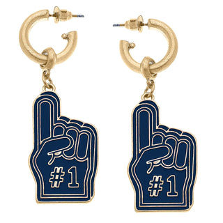 Game Day Foam Finger Enamel Earrings