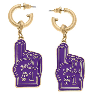 Game Day Foam Finger Enamel Earrings