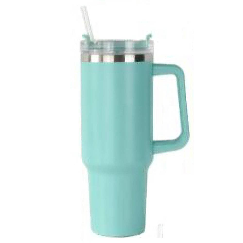 Mint Green Tumbler Cup with Handle – Briarwood Gifts