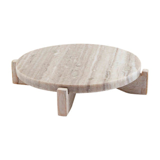 Marble & Wood Pedestal