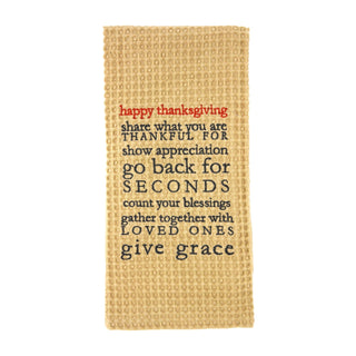 Thanksgiving Embroidered Waffle Towels
