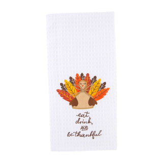 Thanksgiving Embroidered Waffle Towels