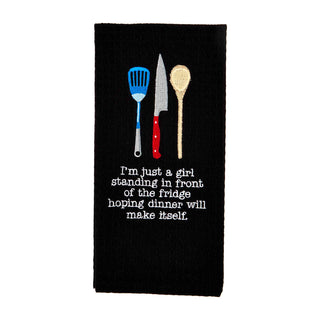 Embroidered Black & White Towels