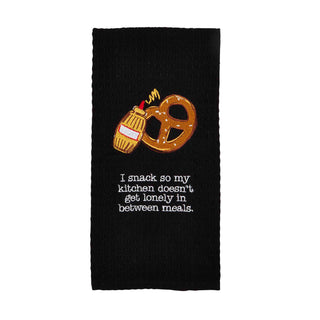 Embroidered Black & White Towels