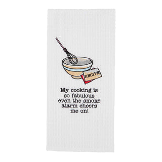 Embroidered Black & White Towels